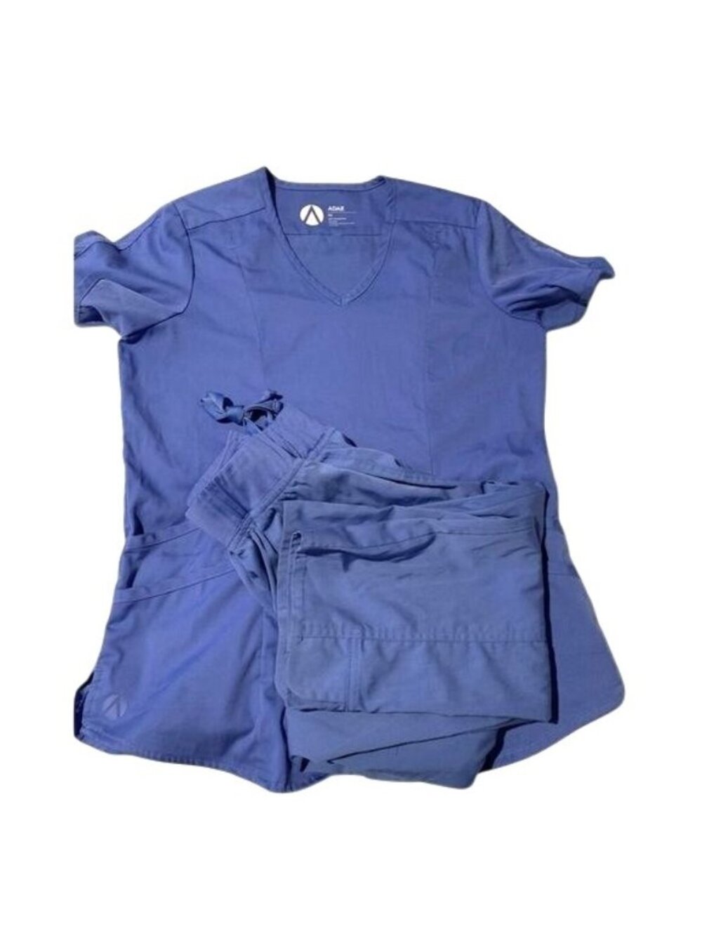 Adar Womens Scrub Set S In Blue Pro & Responsive Collections Polyester Blend V-N